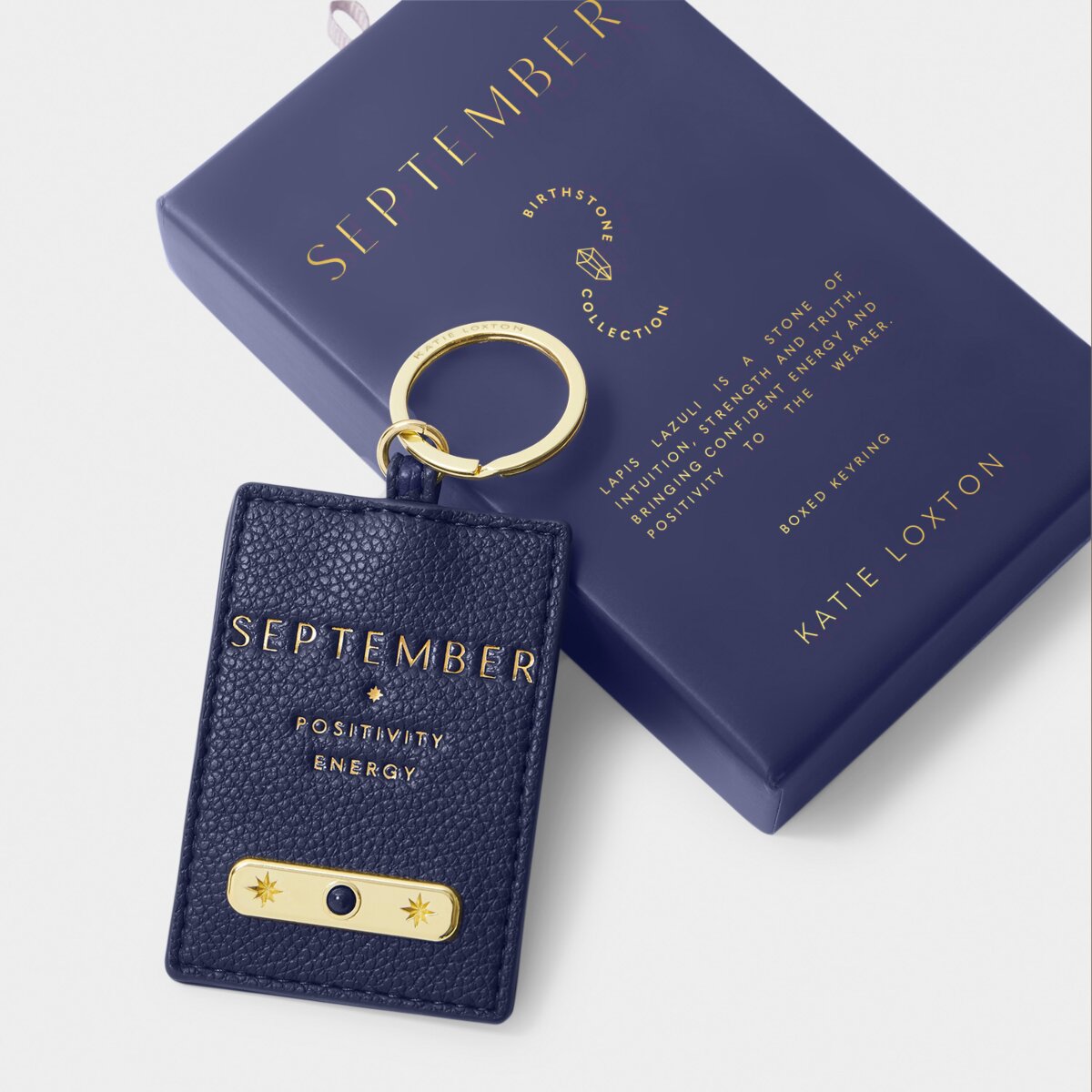 Katie Loxton | Birthstone Keyring | September | Deep Navy