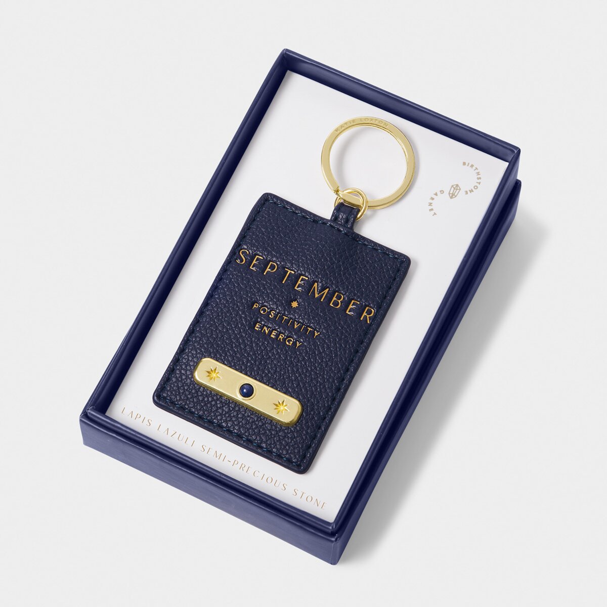 Katie Loxton | Birthstone Keyring | September | Deep Navy