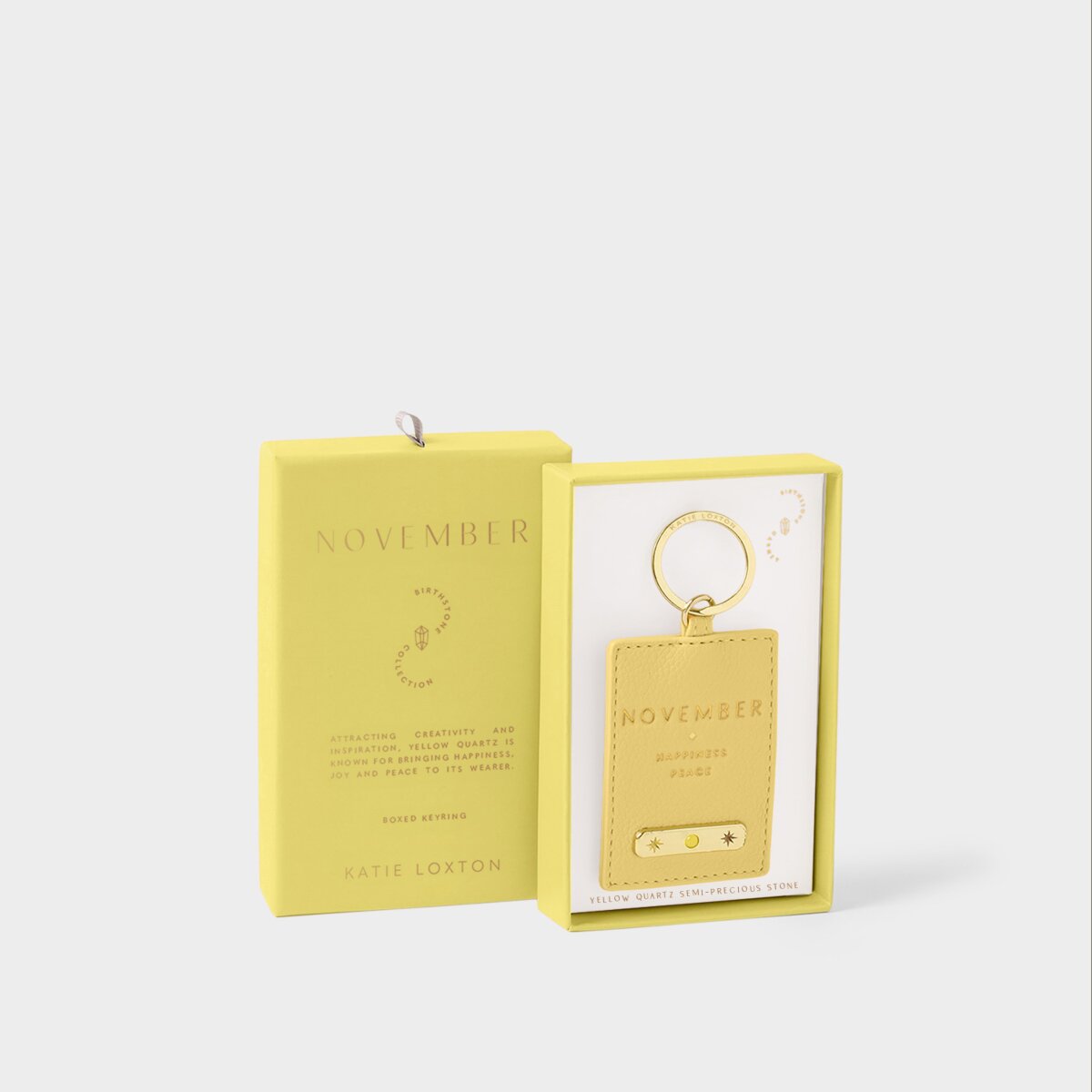 Katie Loxton | Birthstone Keyring | November | Yellow Quartz