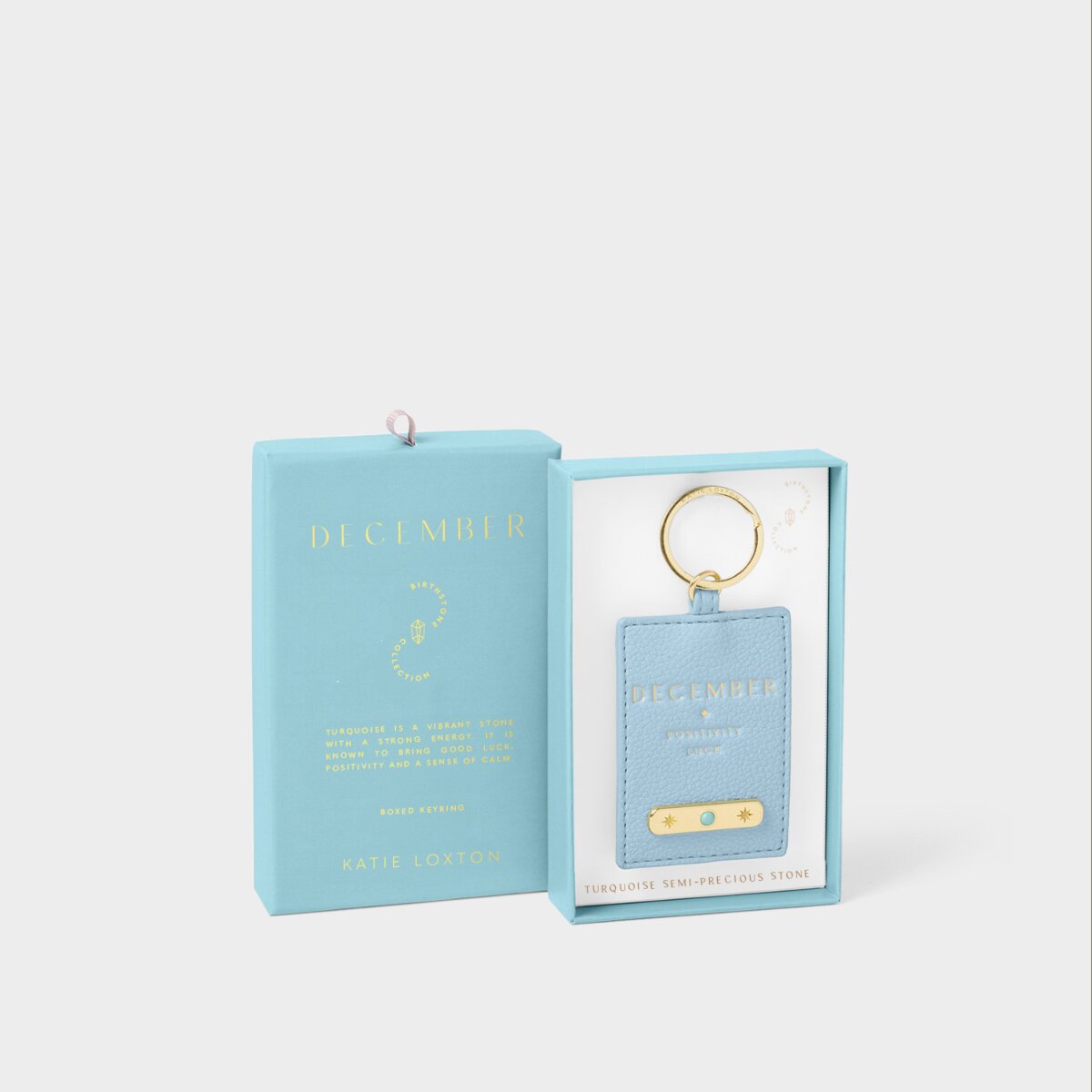 Katie Loxton | Birthstone Keyring | December | Turquoise