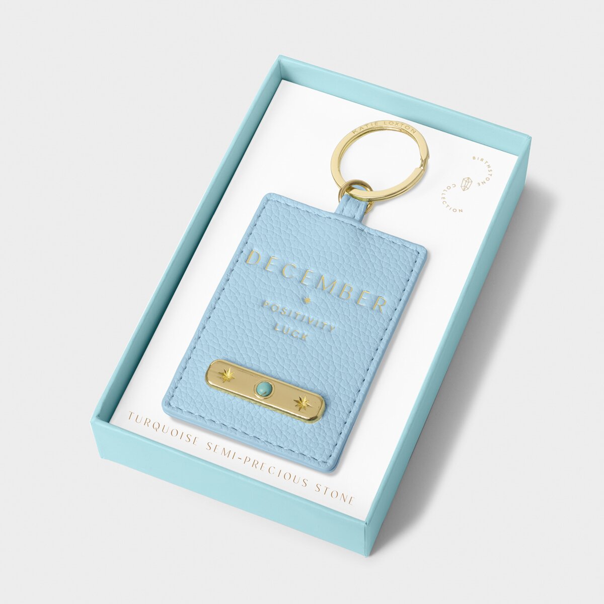 Katie Loxton | Birthstone Keyring | December | Turquoise