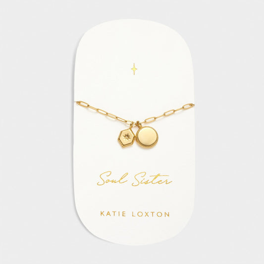 Katie Loxton | Soul Sister Waterproof Gold Charm Bracelet