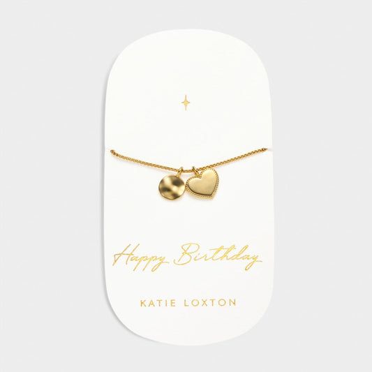 Katie Loxton | 'Happy Birthday' Waterproof Gold Charm Bracelet