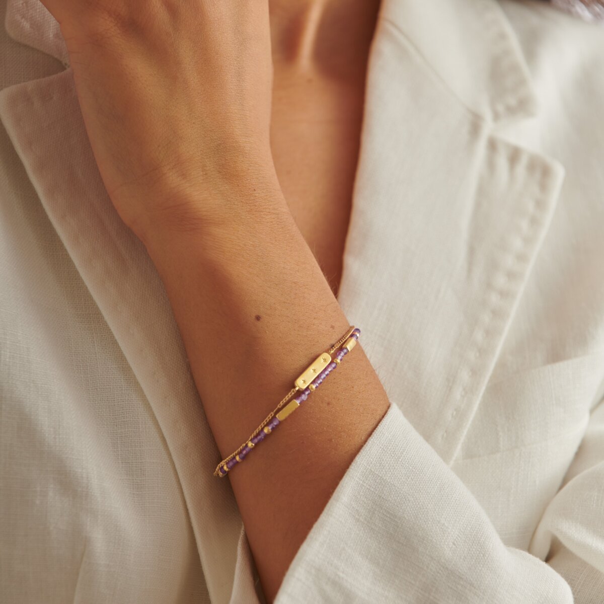 Katie Loxton | Birthstone Bracelet | February | Amethyst