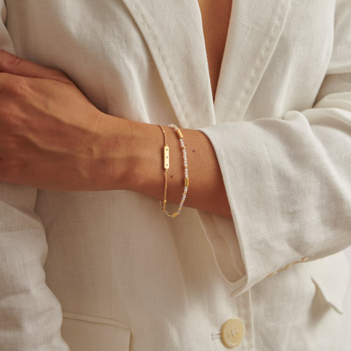 Katie Loxton | Birthstone Bracelet | April | Rock Crystal