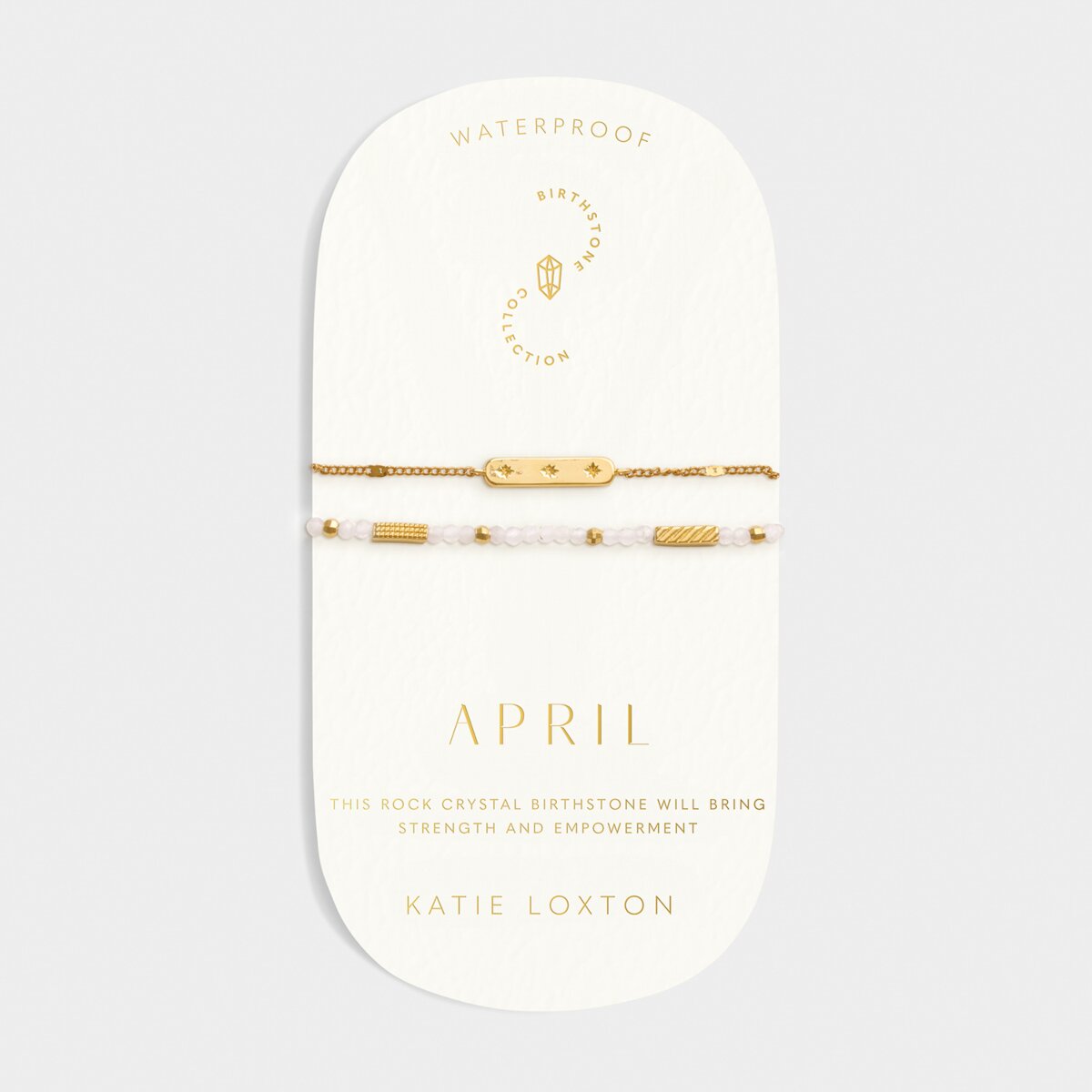 Katie Loxton | Birthstone Bracelet | April | Rock Crystal