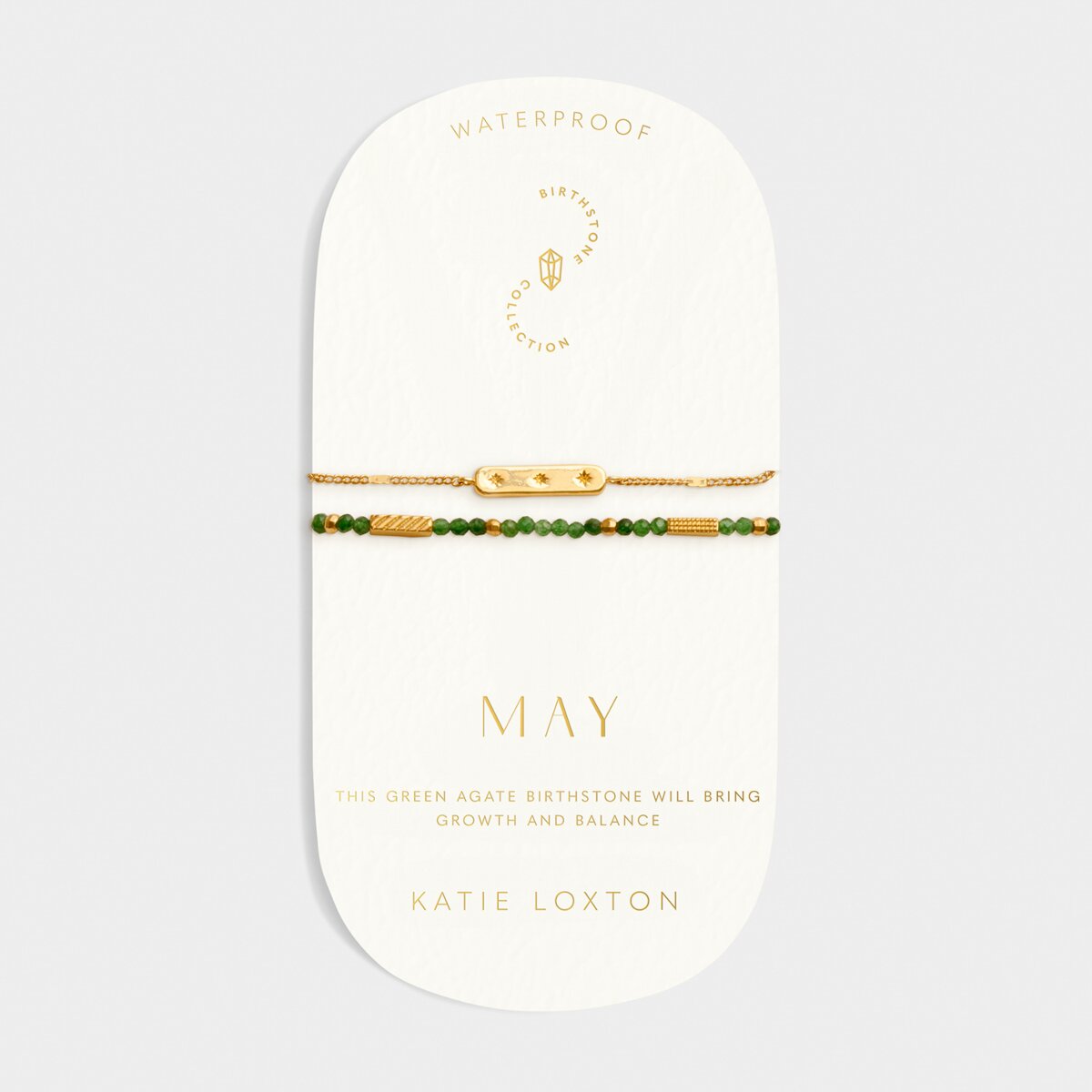 Katie Loxton | Birthstone Bracelet | May | Green Agate