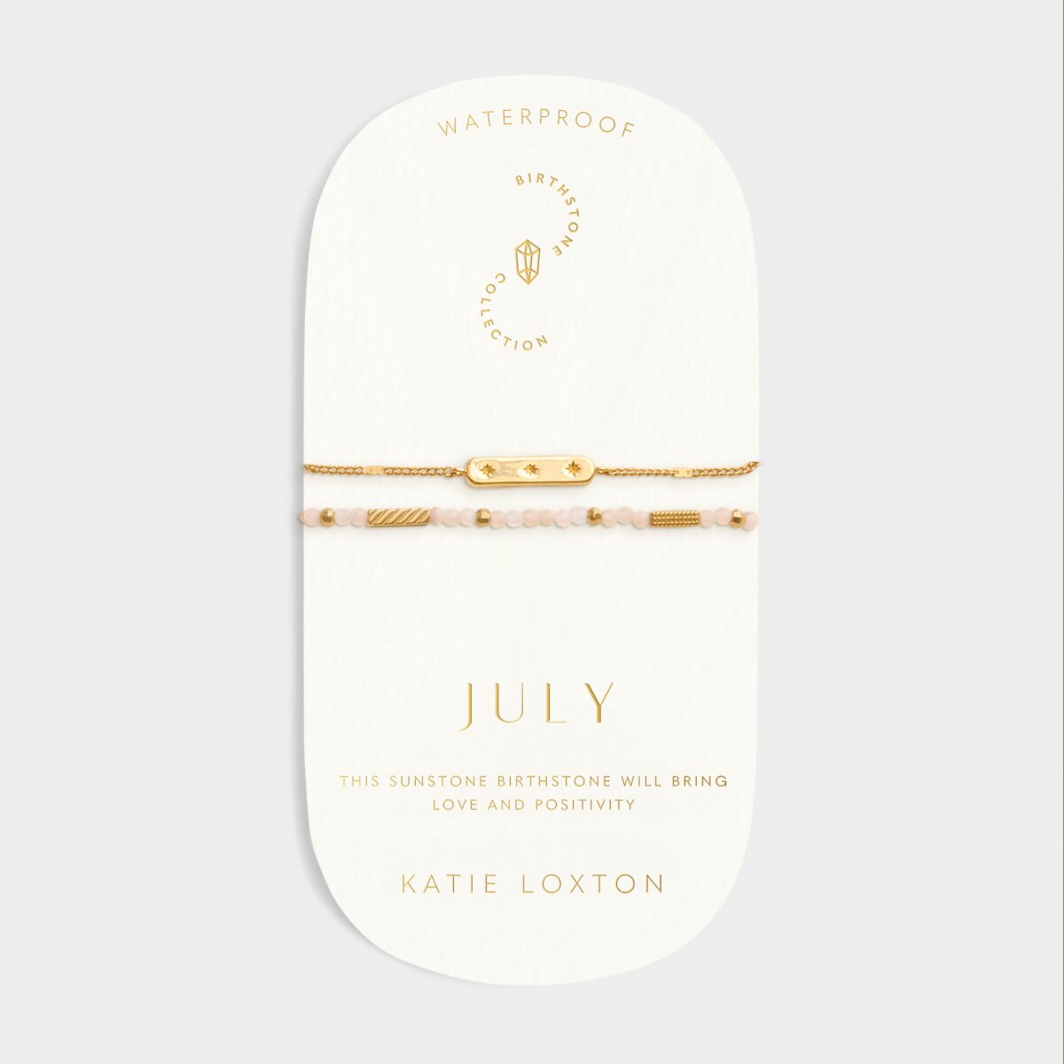 Katie Loxton | Birthstone Bracelet | July | Sunstone