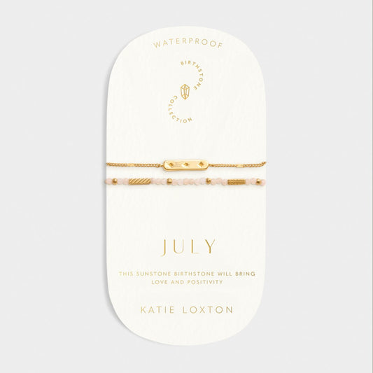 Katie Loxton | Birthstone Bracelet | July | Sunstone