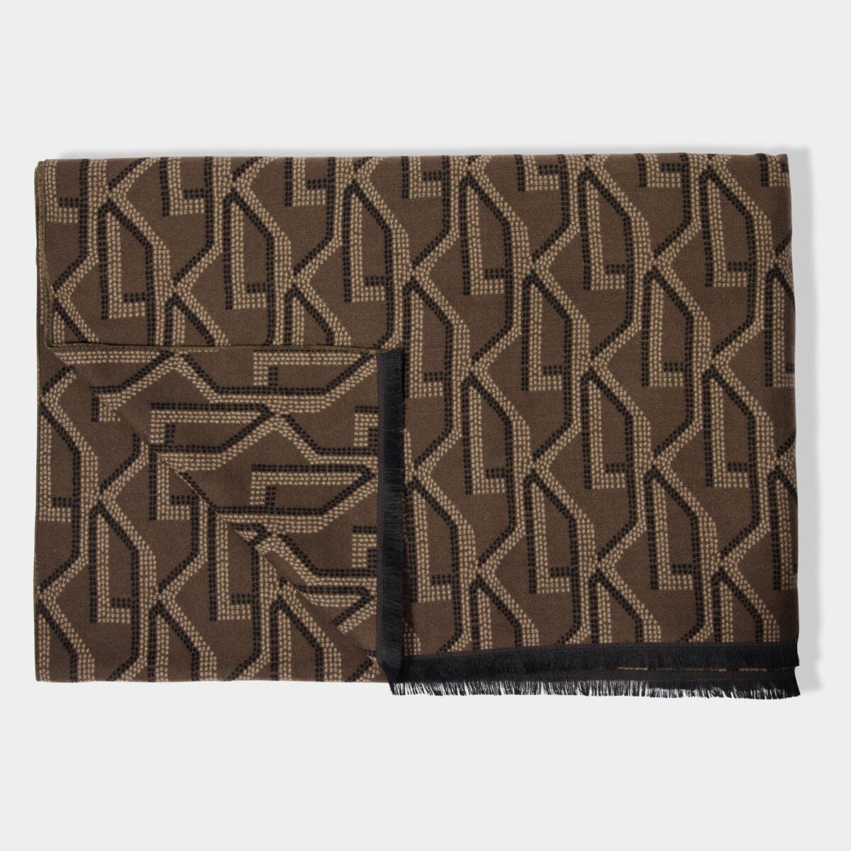 Katie Loxton | Signature Print Blanket Scarf | Chocolate