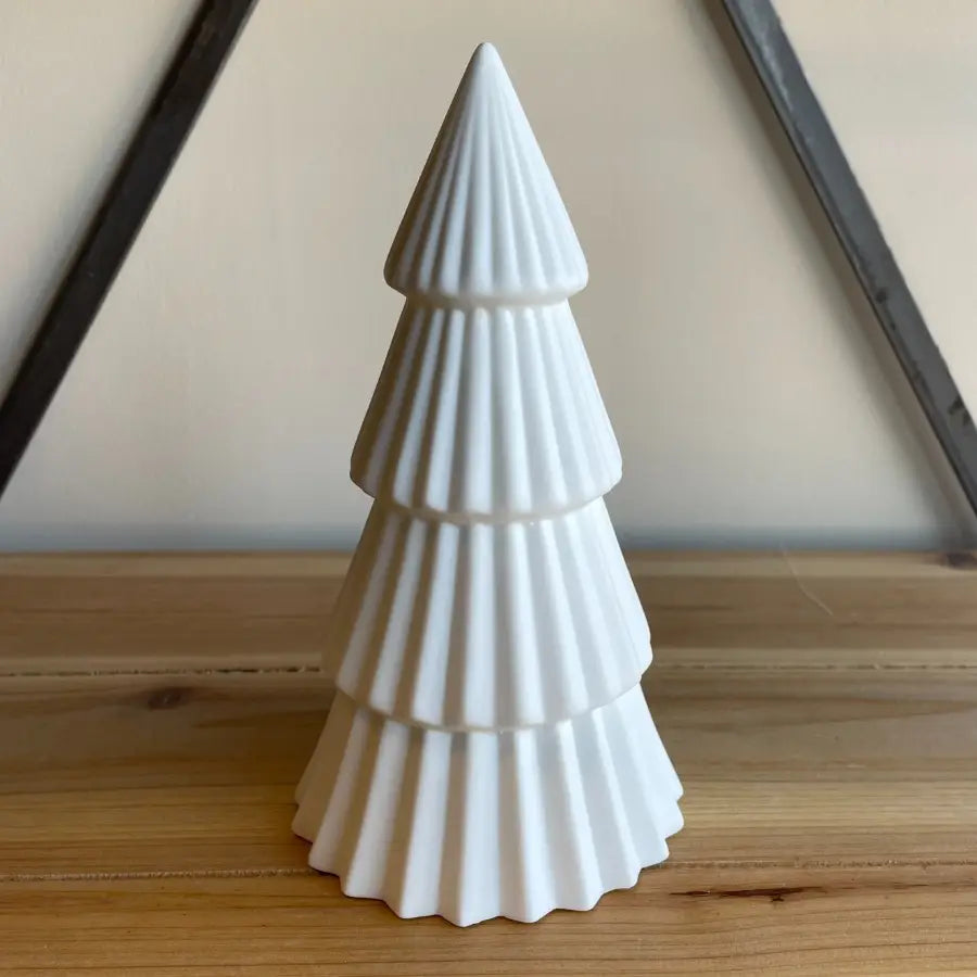 LED Light Up White Ceramic Christmas Tree