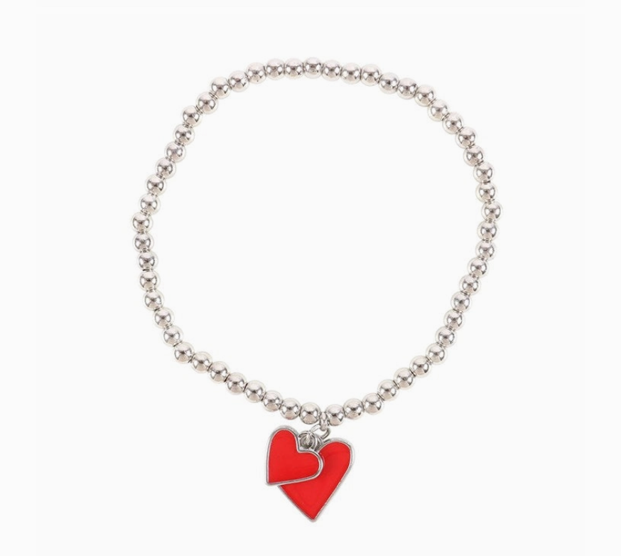 All You Need Is Love Beaded Heart Charm Bracelet