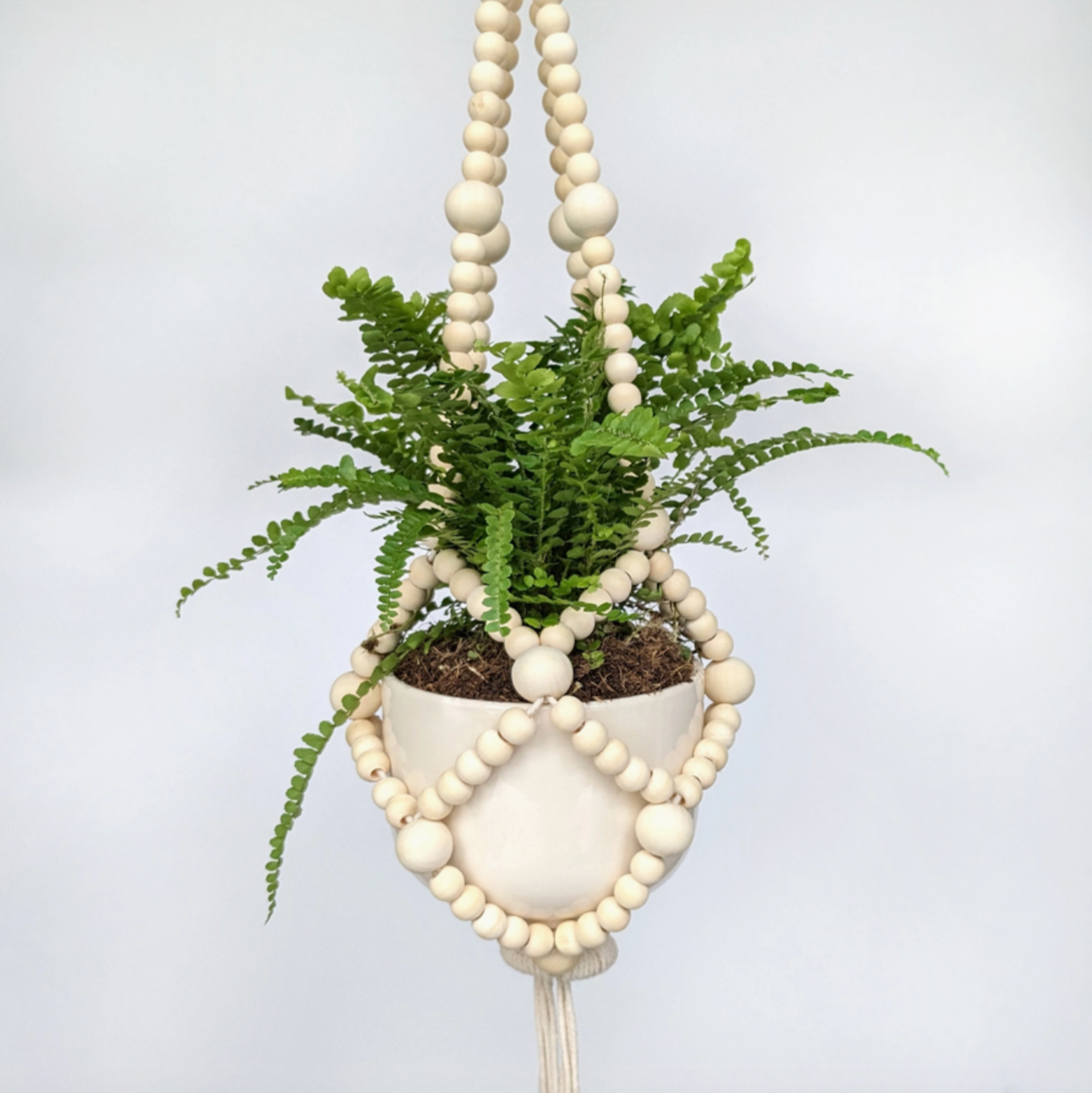 Luxe Decor Craft Kit | Macrame Beaded Hanging Plant Holder