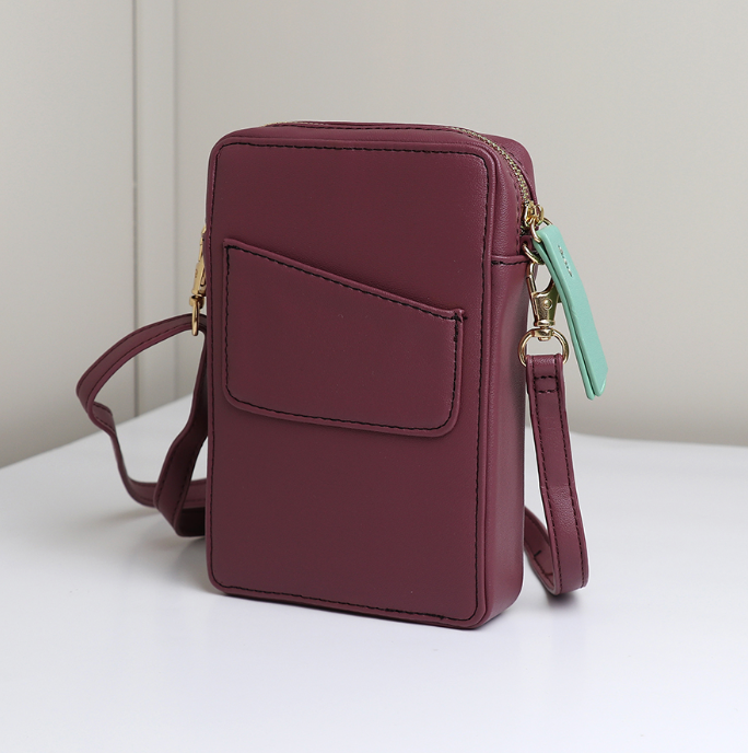 Dusky mauve vegan leather phone bag