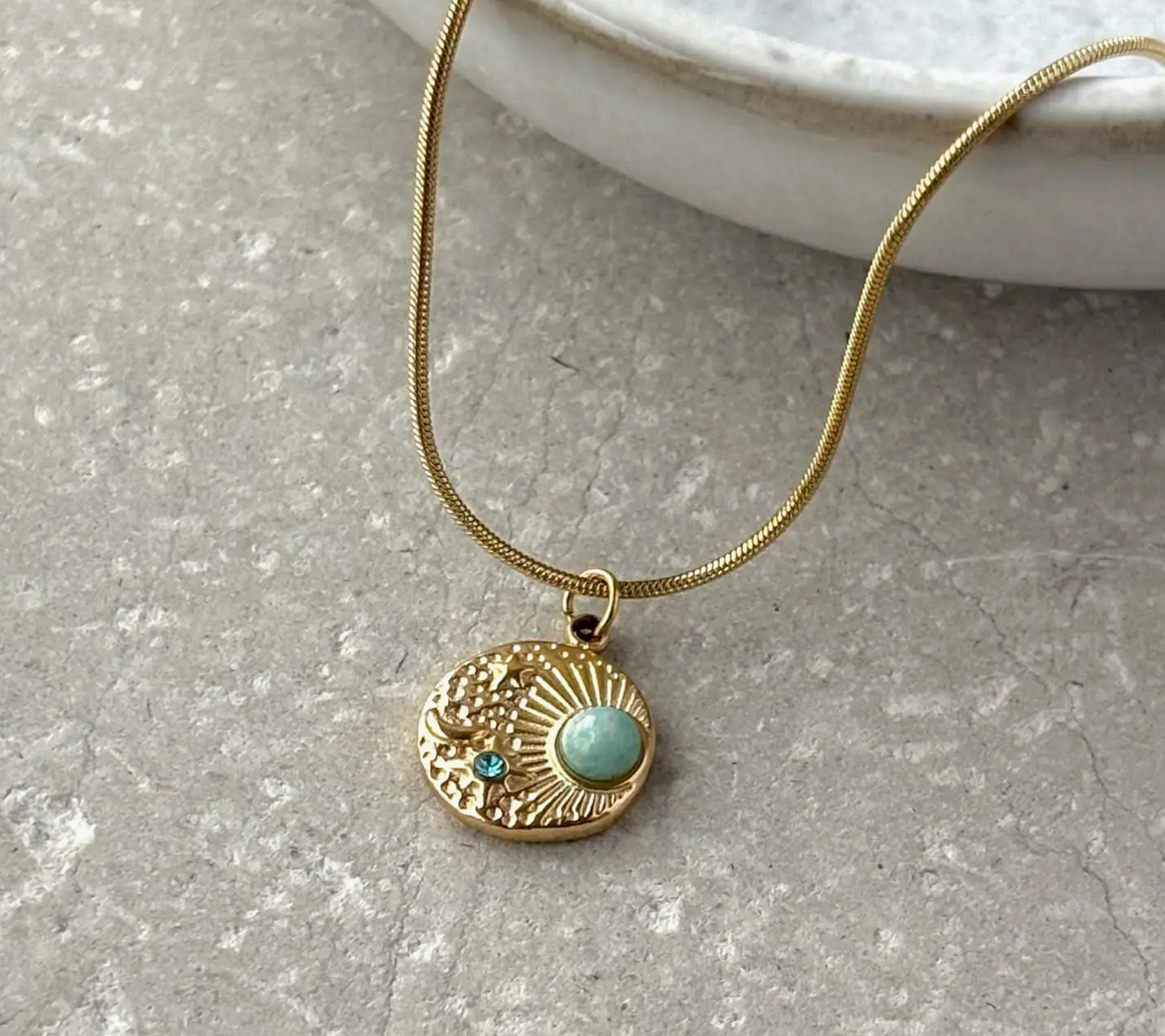 Mediterranean Sunshine Necklace | Waterproof Gold Stainless Steel Jewellery