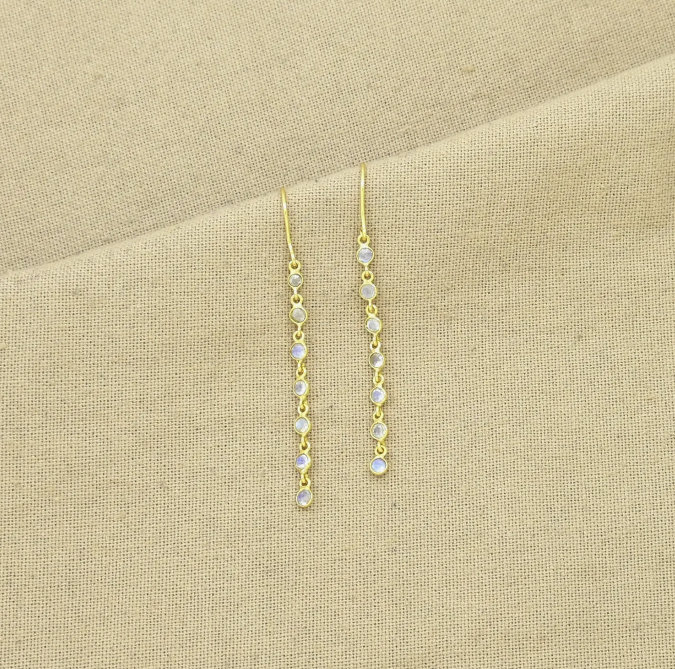 Minimalist Moonstone Dangle Earrings