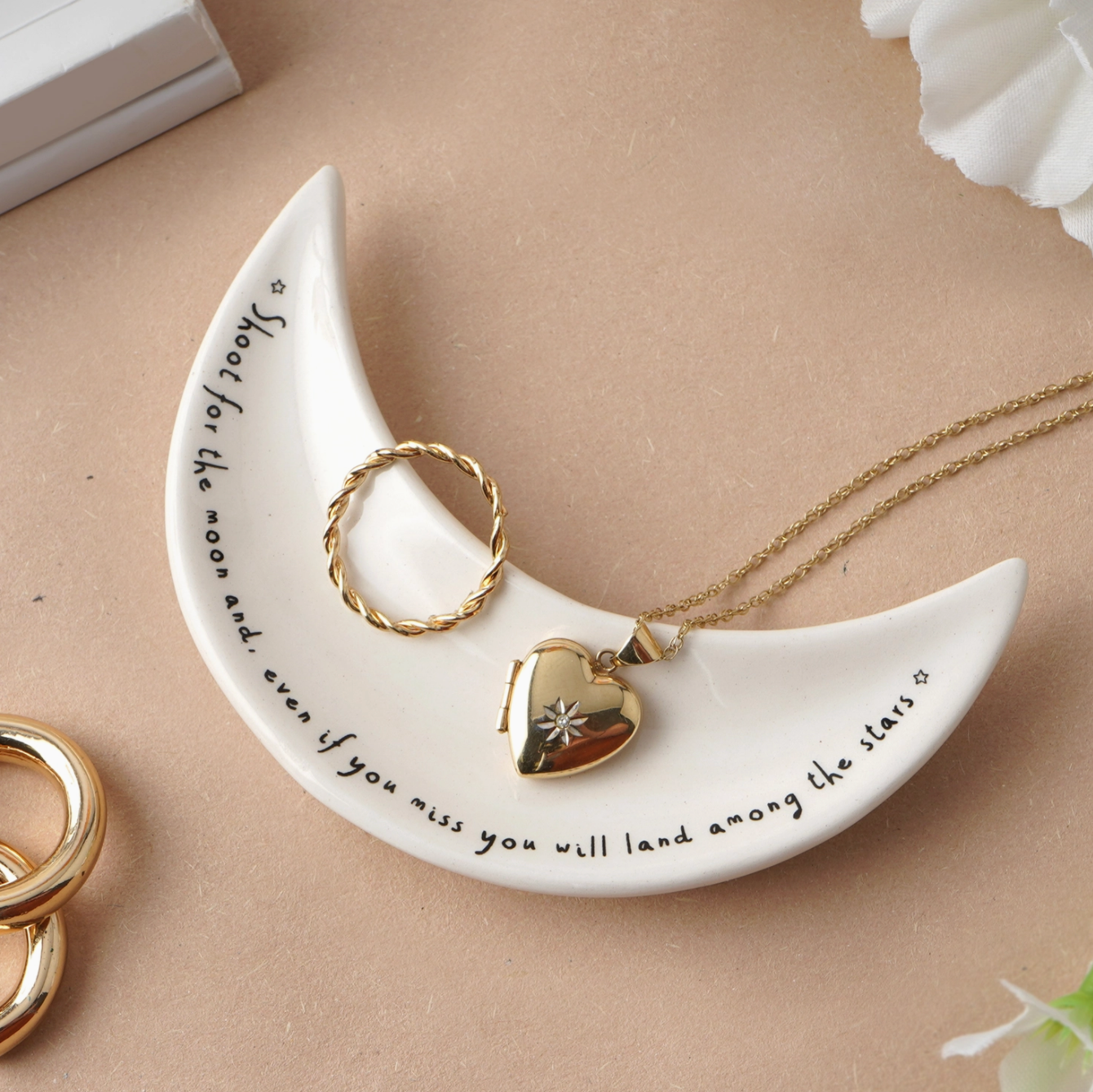 Shoot For The Moon Trinket Ring Dish