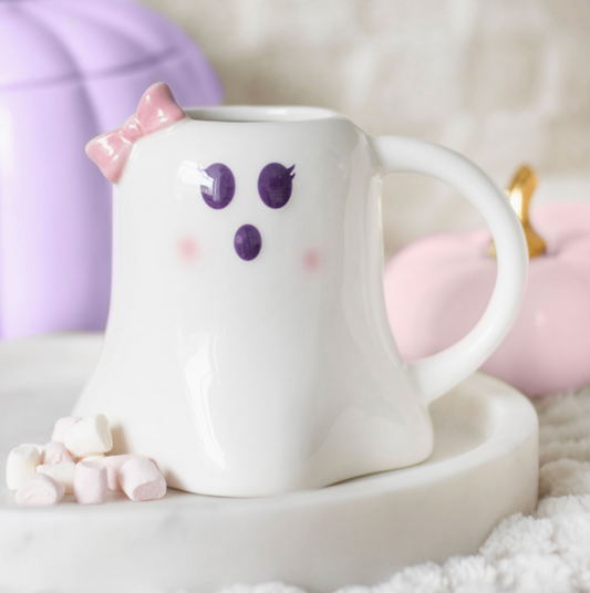 Cute Mrs Boo Ghost Shaped Halloween Ceramic Mug