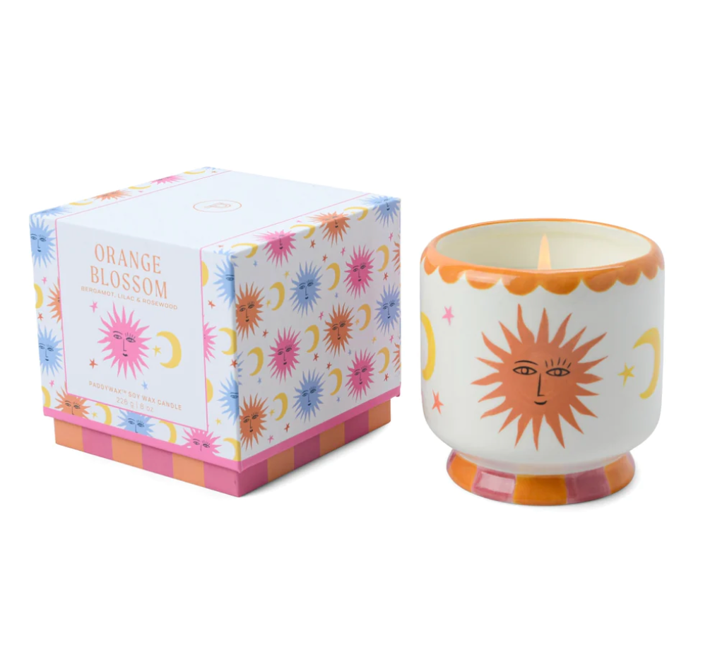 Orange Blossom Boho Ceramic Scented Candle