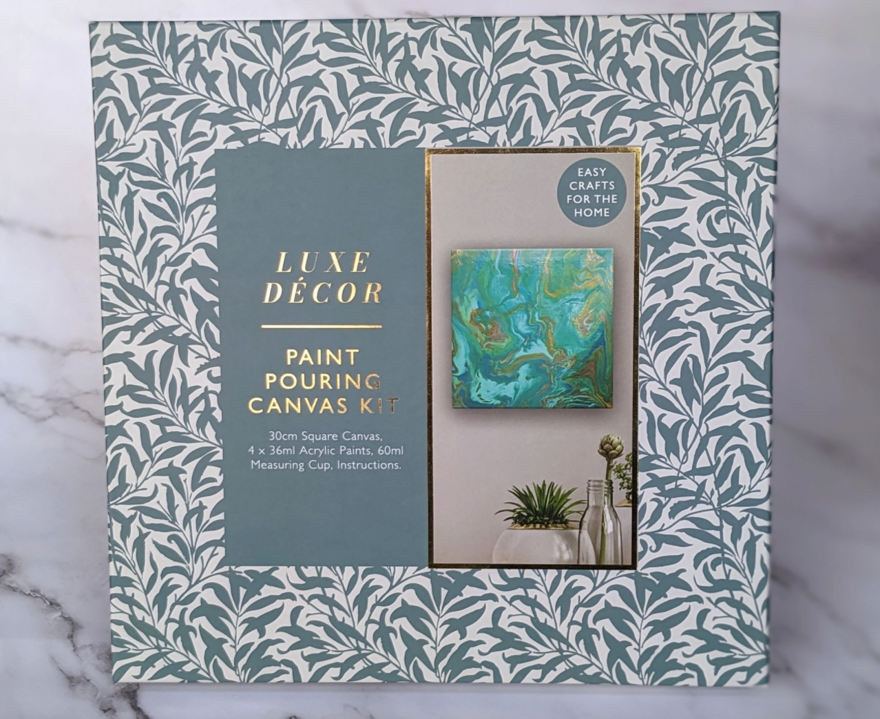 Luxe Decor Craft Kit | Paint Pouring Square Canvas