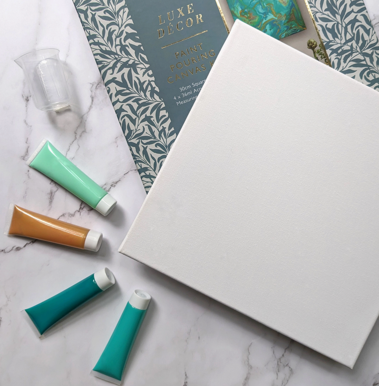 Luxe Decor Craft Kit | Paint Pouring Square Canvas