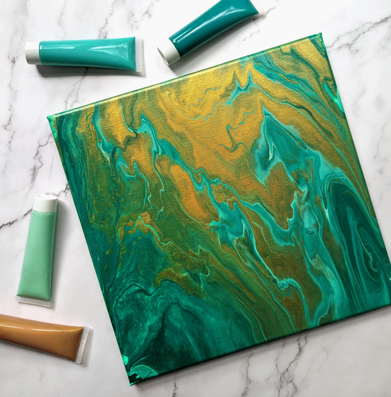 Luxe Decor Craft Kit | Paint Pouring Square Canvas