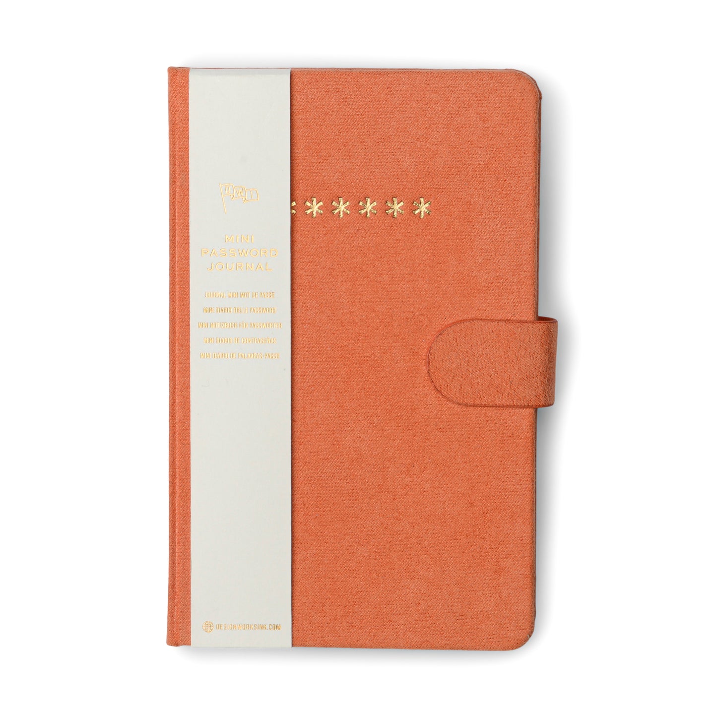 Mini Password Journal | Orange |  Asterisks