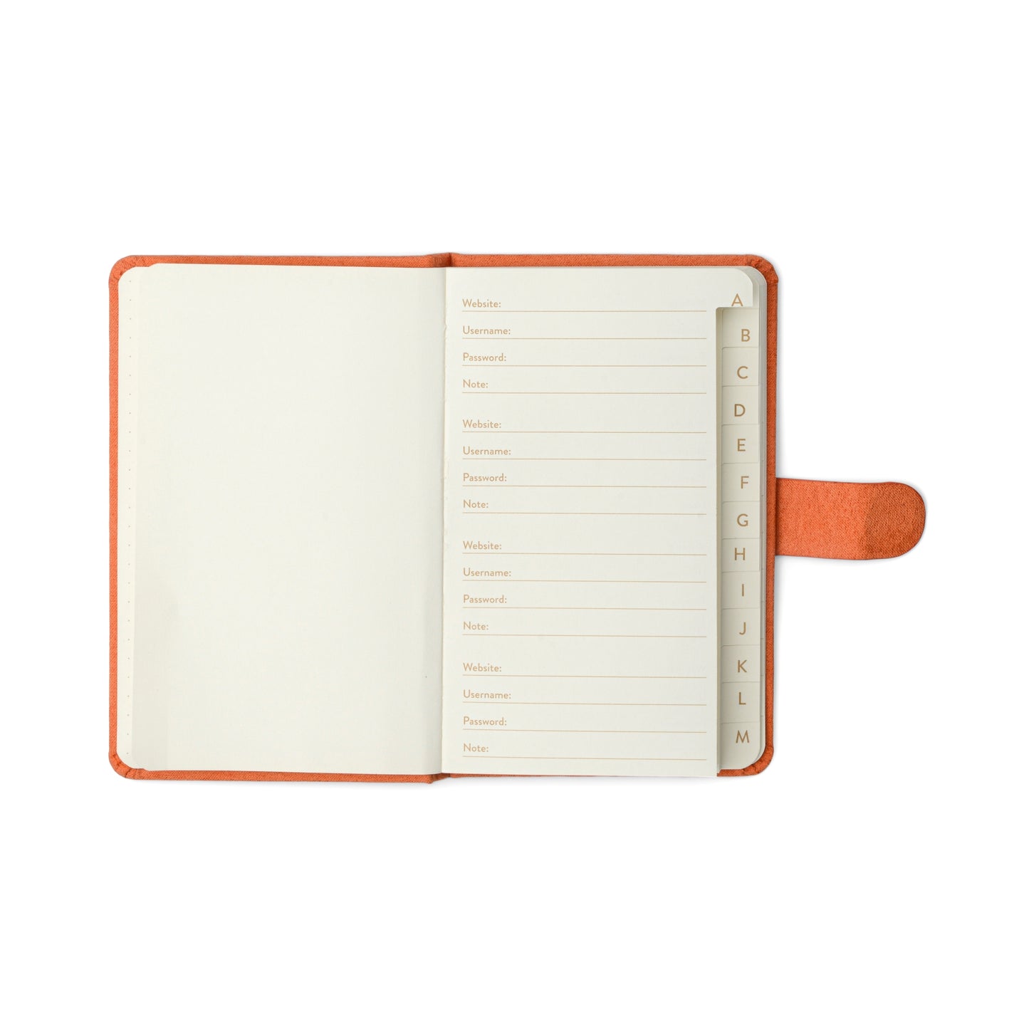 Mini Password Journal | Orange |  Asterisks