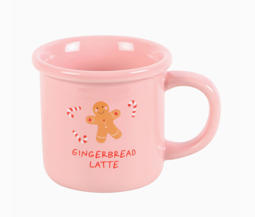 Pink Gingerbread Latte Christmas Mug