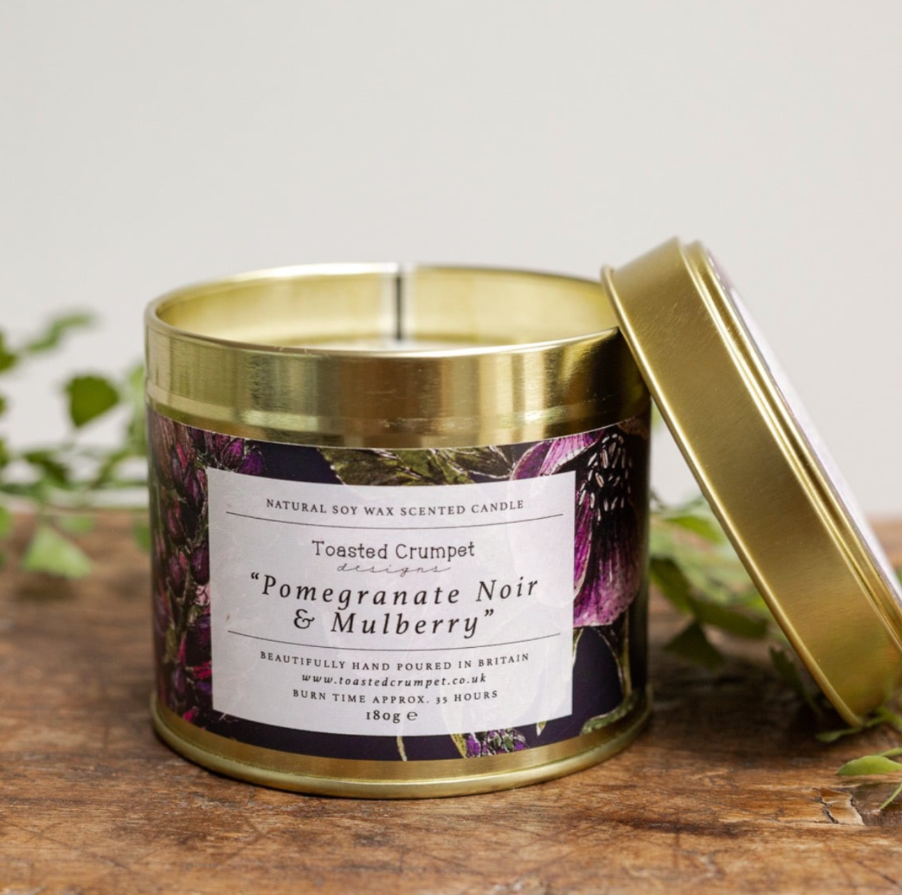 Pomegranate Noir & Mulberry Candle in Matt Gold Tin