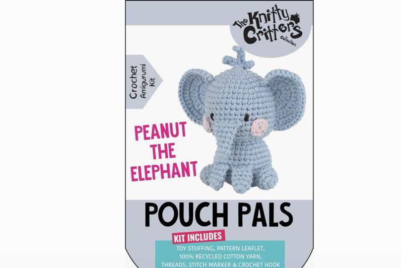 Amigurumi Crochet Kit | Peanut The Elephant | Pouch Pals