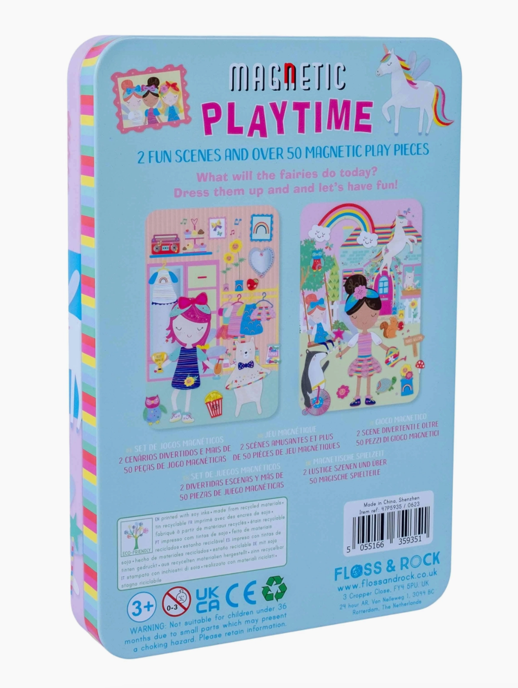 Rainbow Fairy Magnetic Playtime Tin