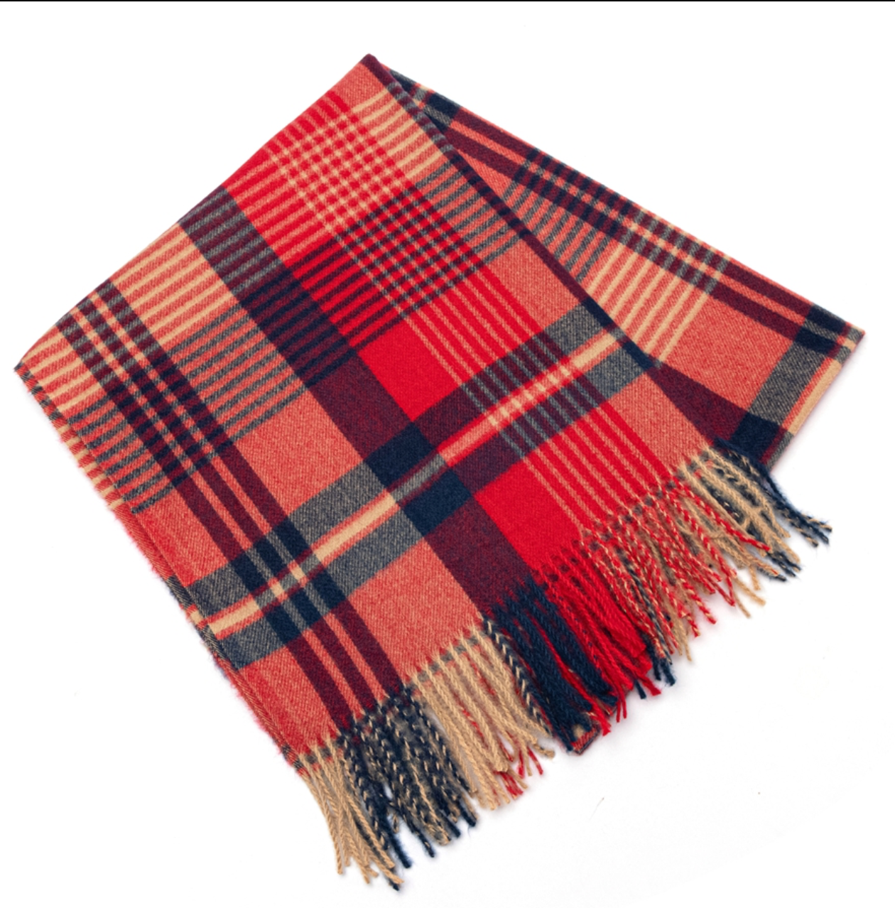 Red/Navy Tartan Blanket Scarf