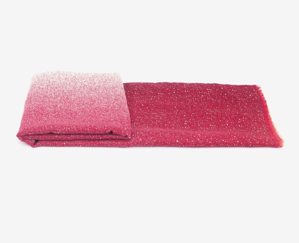 Hattie Lightweight Scarf | Red Ombre | Glitter Foil