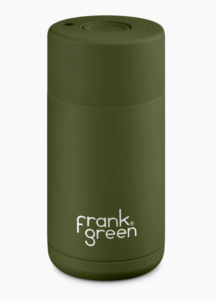 Khaki Frank Green Reusable Ceramic Cup | 12oz/355ml