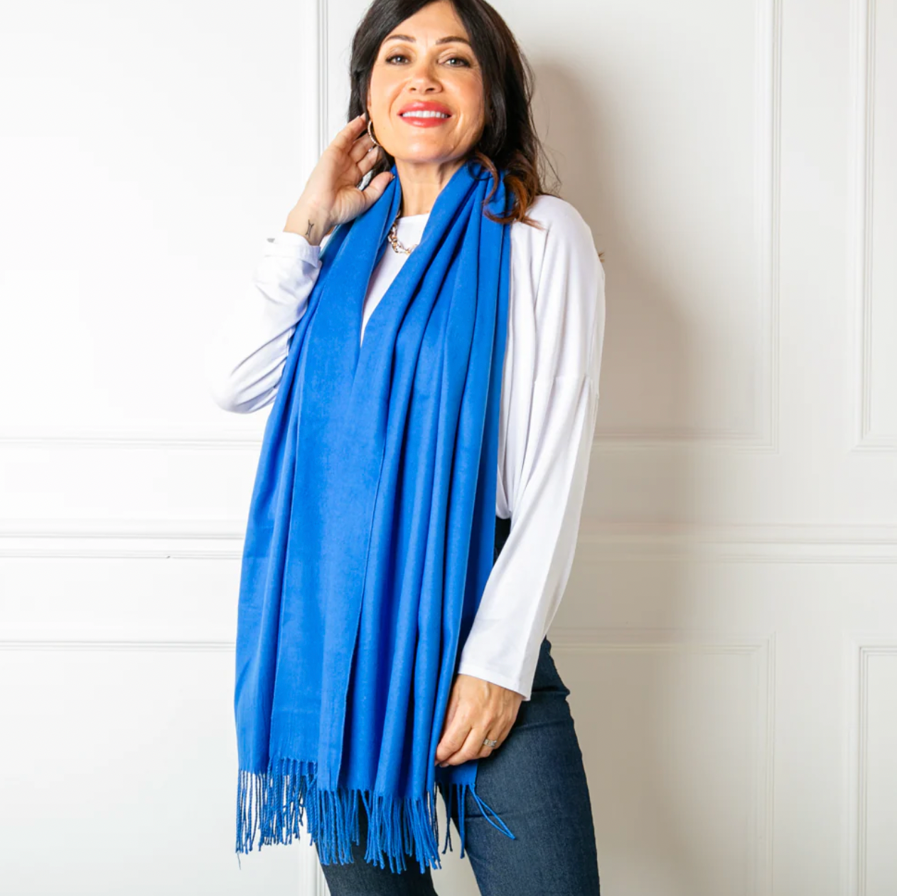 Cashmere Mix Pashmina | Royal Blue