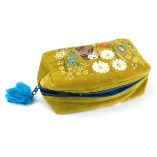 Cute hedgehog velvet make-up bag