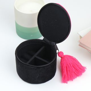 Black velvet midnight toadstool trinket box