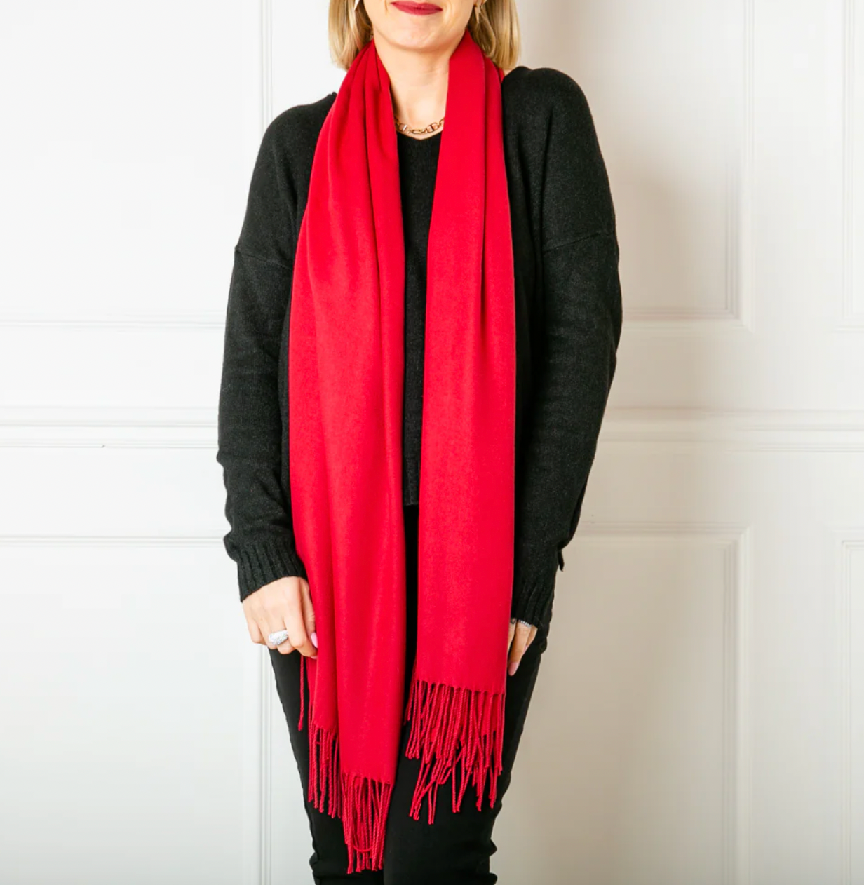 Cashmere Mix Pashmina | Scarlet