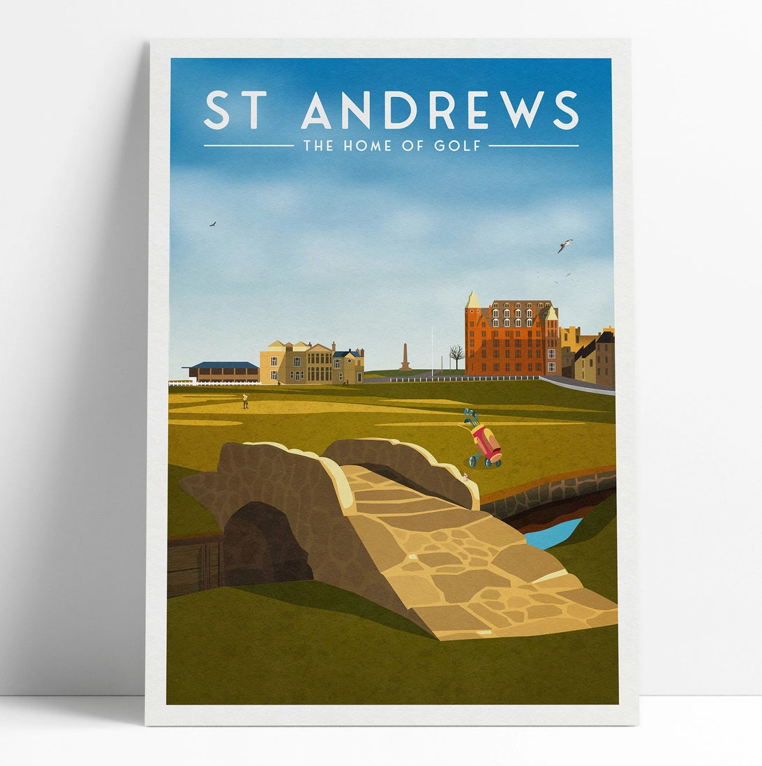 St Andrews A4 Golf Print | 18th Hole | Swilcan Bridge