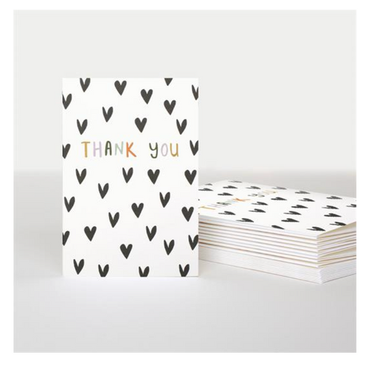 Caroline Gardner | Scattered Hearts Thank You Cards | Pack of 10