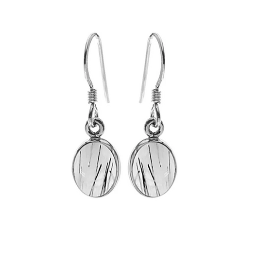 Tourmalated Quartz Oval Drop Earrings