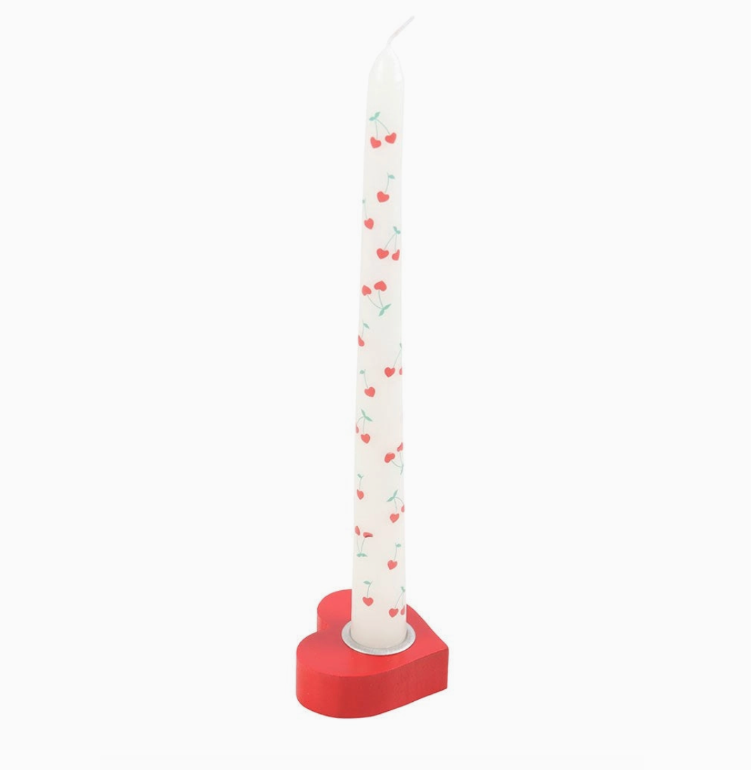 Red Love Heart Valentine's Day Taper Candle Holder