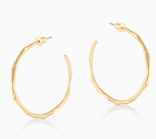 Valeria Branch Shaped Hoop Earrings | Gold Tone