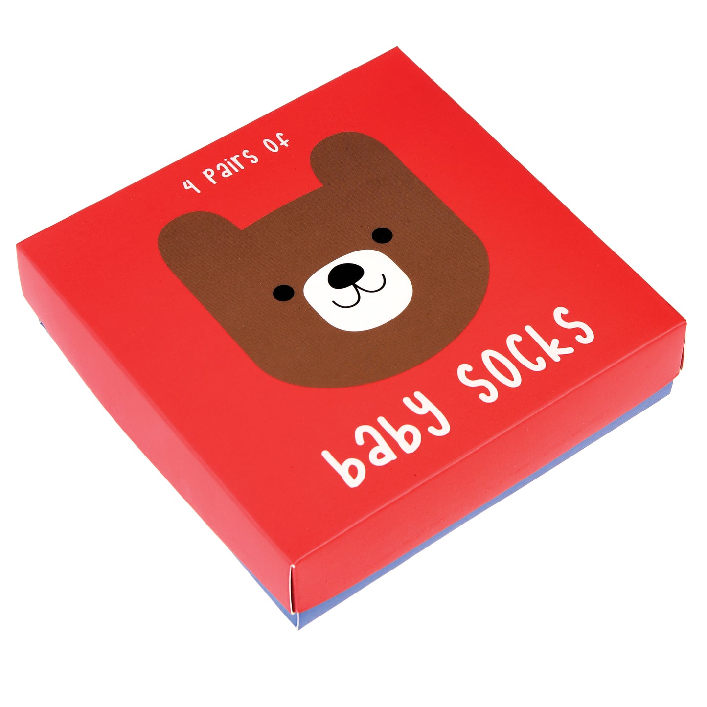 Bear Design Baby Socks - Box of 4 Pairs