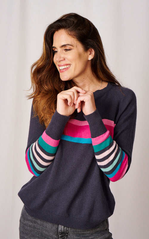 Luella Elsa Striped Jumper | Gunmetal