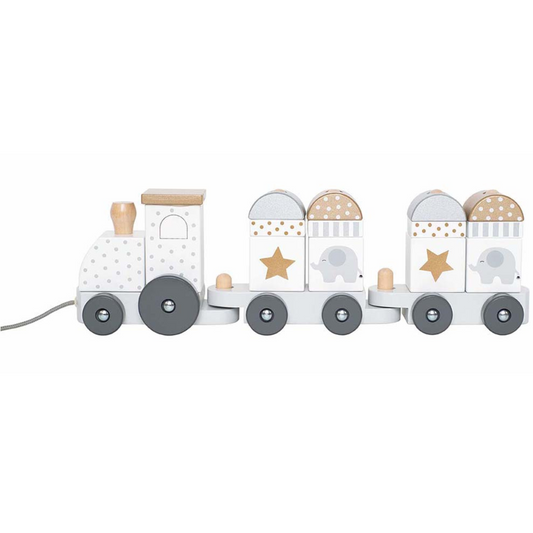 Wooden Pull Along Train With Stackable Blocks