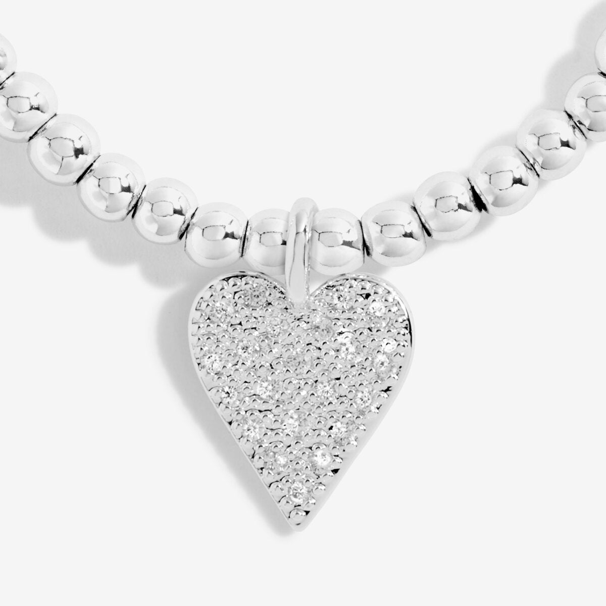 Fiftieth birthday silver heart charm bracelet by Joma jewellery