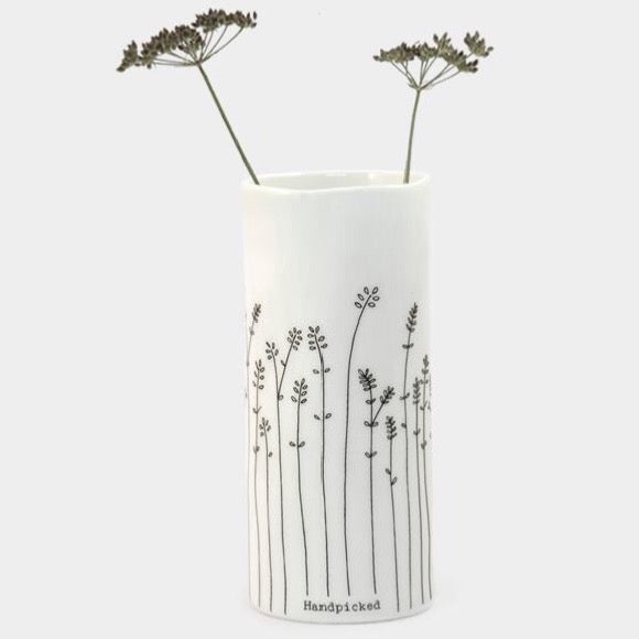 White Porcelain Handpicked Bud Vase