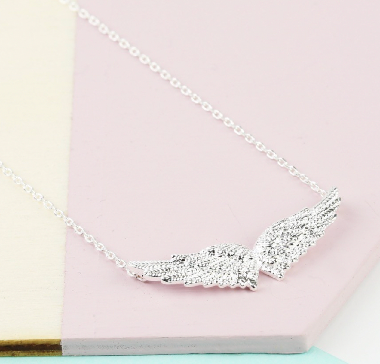 silver angel wing necklace UK